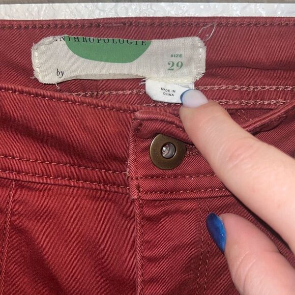 ✨Anthropologie Jefferson Slim Utility Pants Size 29 Dark Red Chino Ankle✨ - Picture 5 of 5